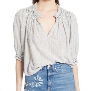 REVOLVE La Vie Rebecca Taylor striped smocked blouse